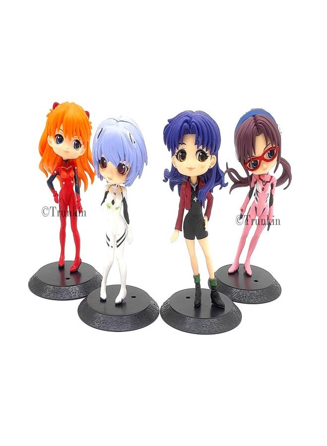Trunkin Neon Genesis Evangelion Rubber Action Figure | Set Of 4 Action Figure Asuka Langley Ayanami Rei Mari Mikanami Misato Katsuragi Collectible | 14.5 cm Weeb Manga Figurines,Multicolor - Image 3